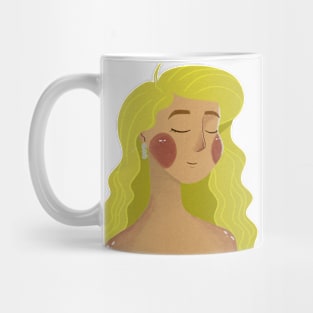 Blonde Long Hair Elegant Lady Mug